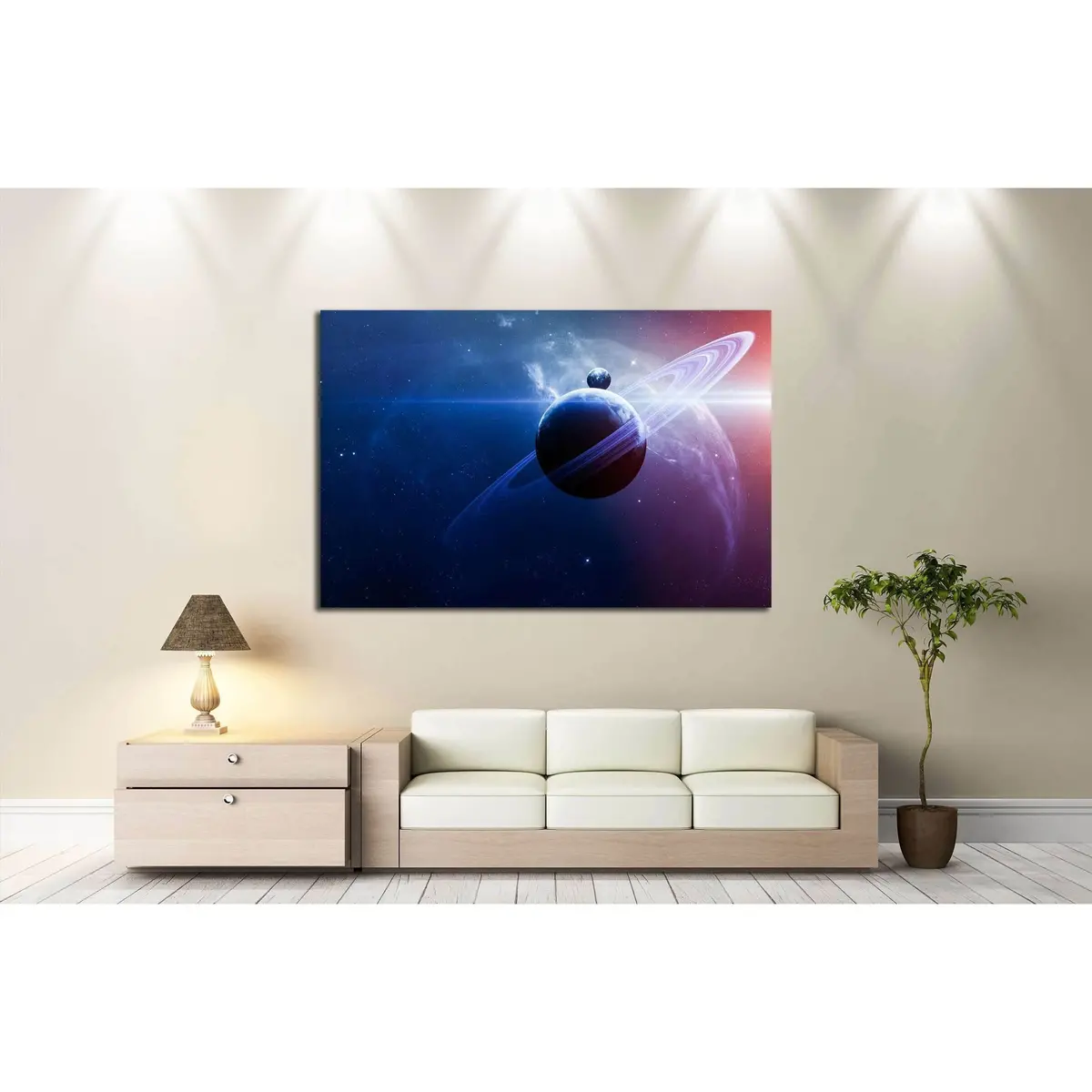 Abstract Scientific Background - Planets In Space, Nebula And Stars №2431 Ready To Hang Canvas Print 3