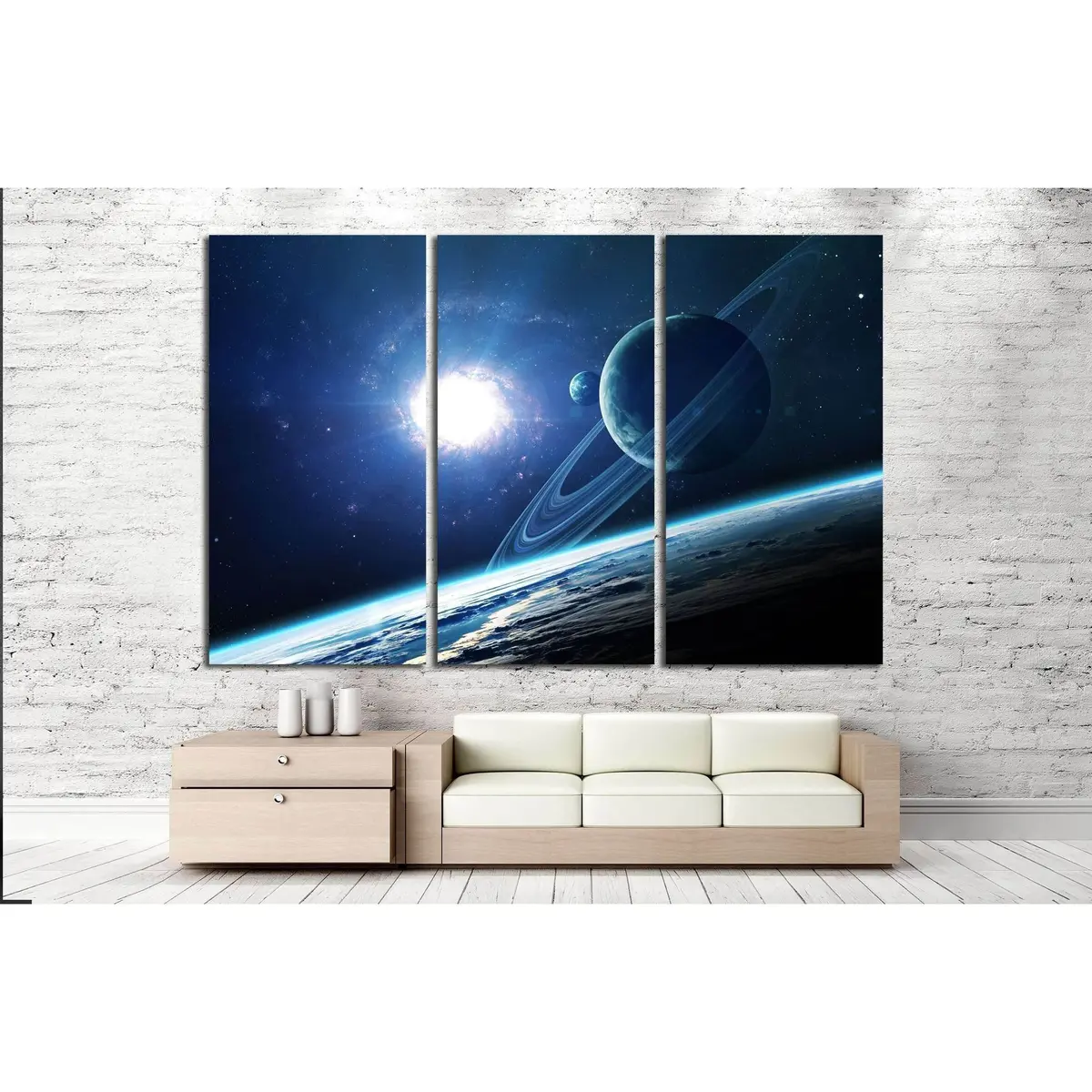 Abstract Scientific Background - Planets In Space, Nebula And Stars №2433 Ready To Hang Canvas Print 5