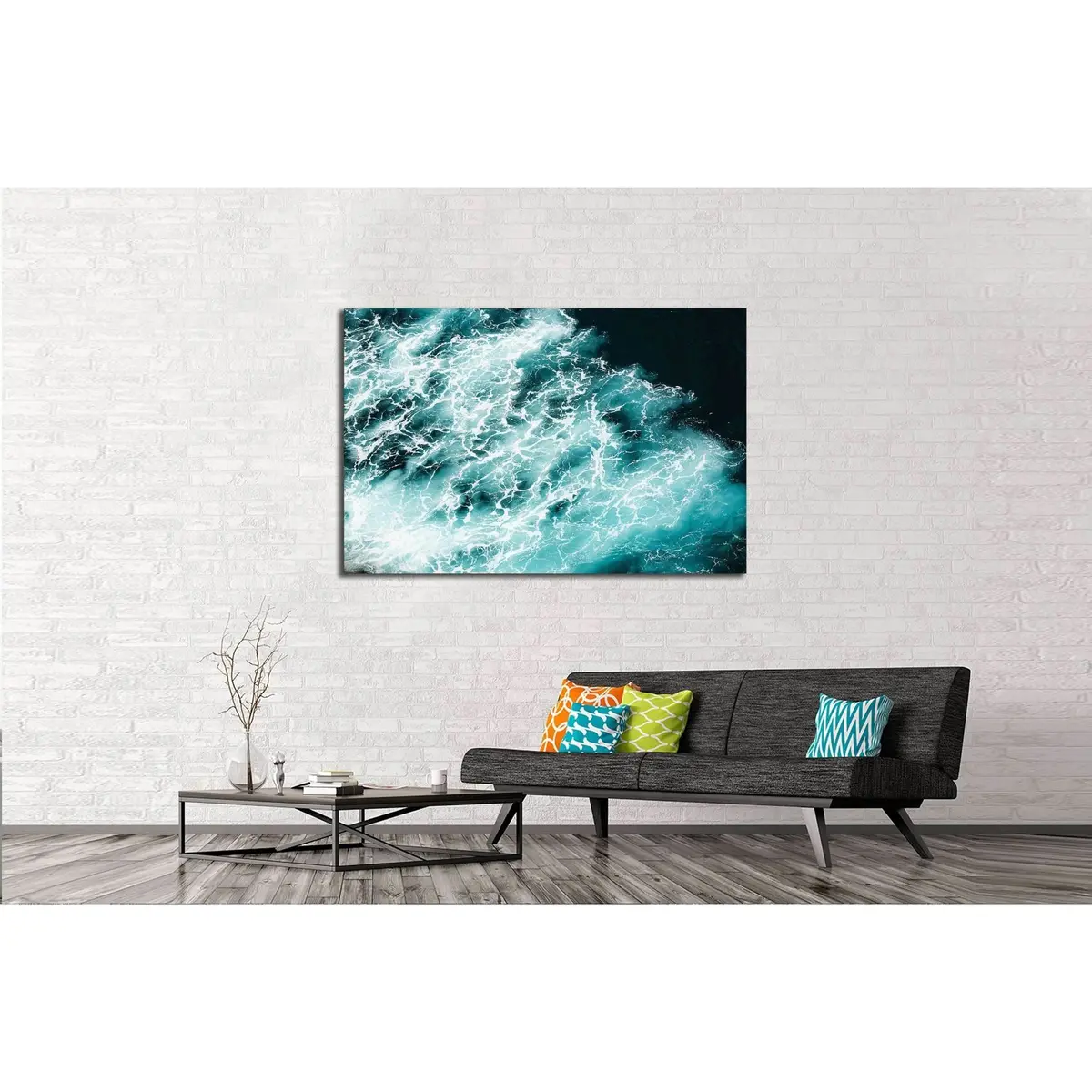 Abstract Splash Turquoise Sea Water For Background №3139 Ready To Hang Canvas Print 3