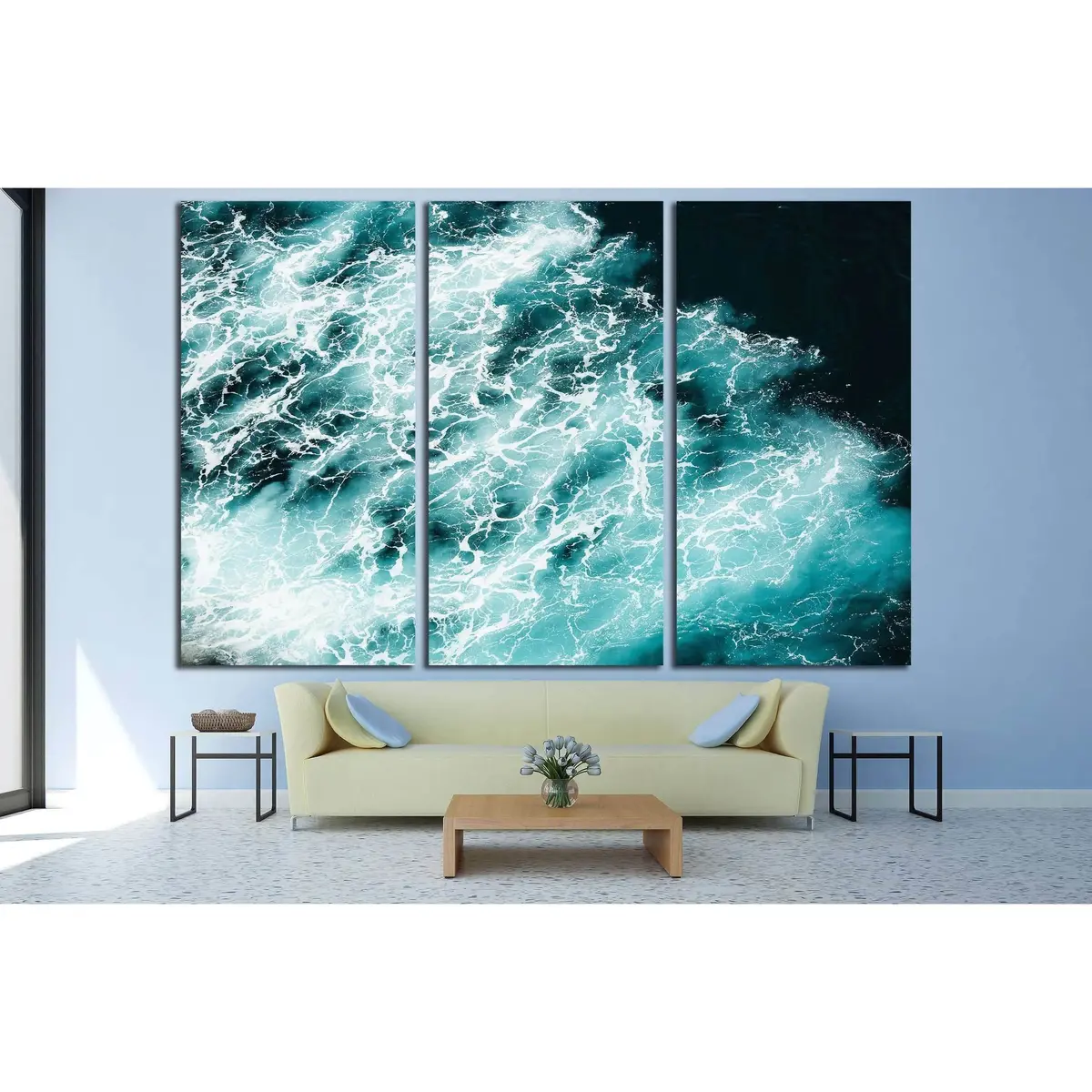 Abstract Splash Turquoise Sea Water For Background №3139 Ready To Hang Canvas Print 5