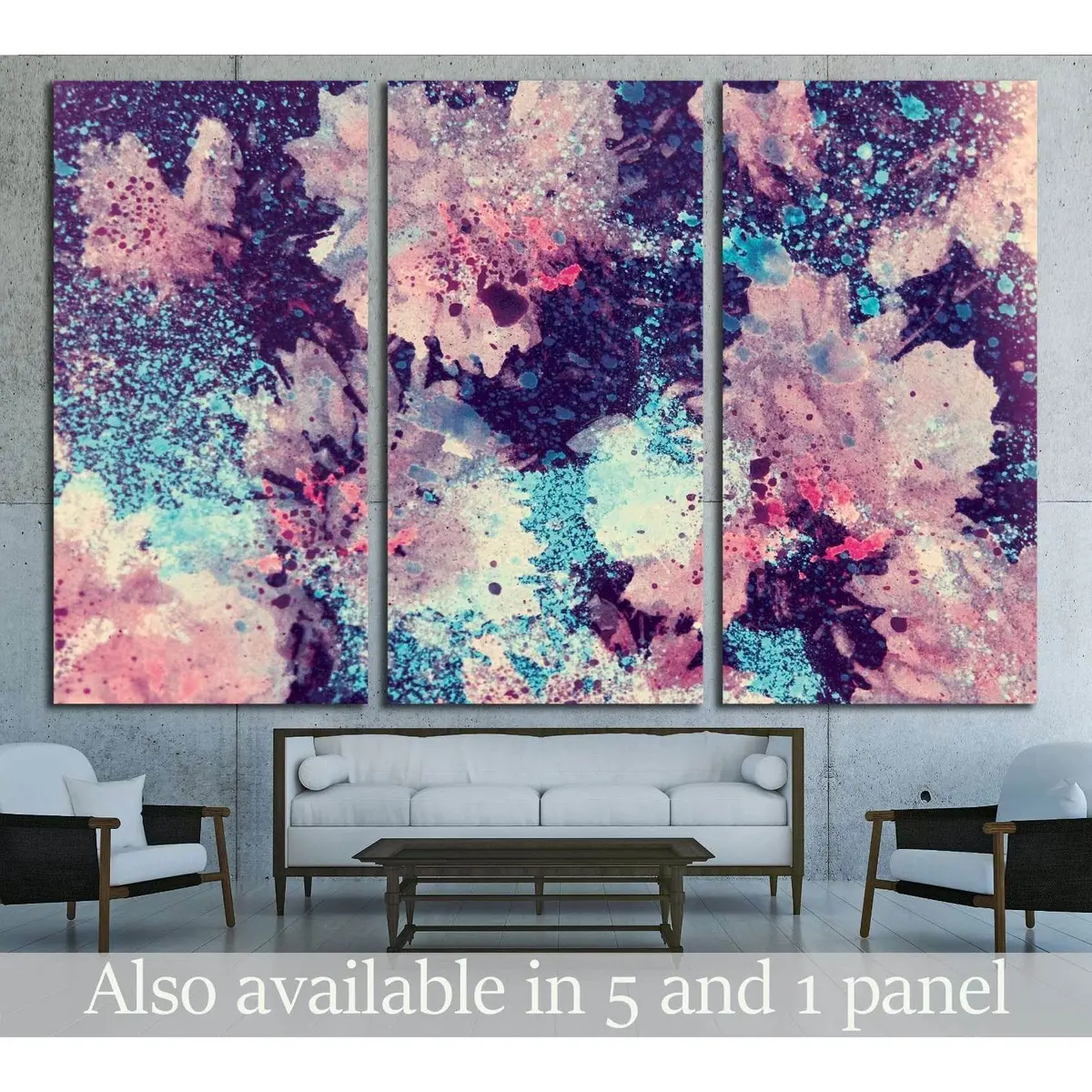 Abstract Watercolor Flower Background. Hand Made Drawing. Impressionism Style. №2534 Ready To Hang Canvas Print 5