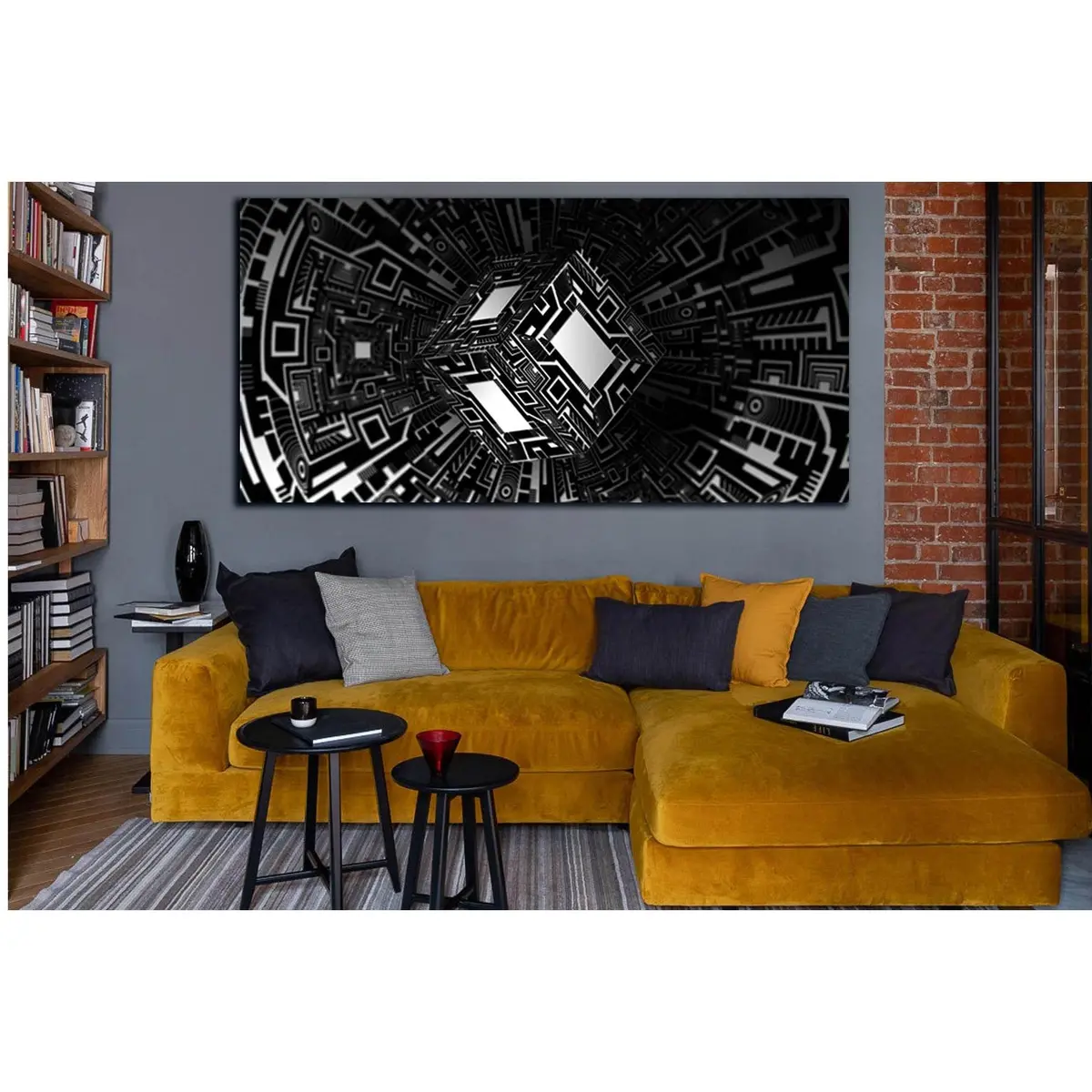 Abstraction Cube Black And White №Sl859 Ready To Hang Canvas Print 2