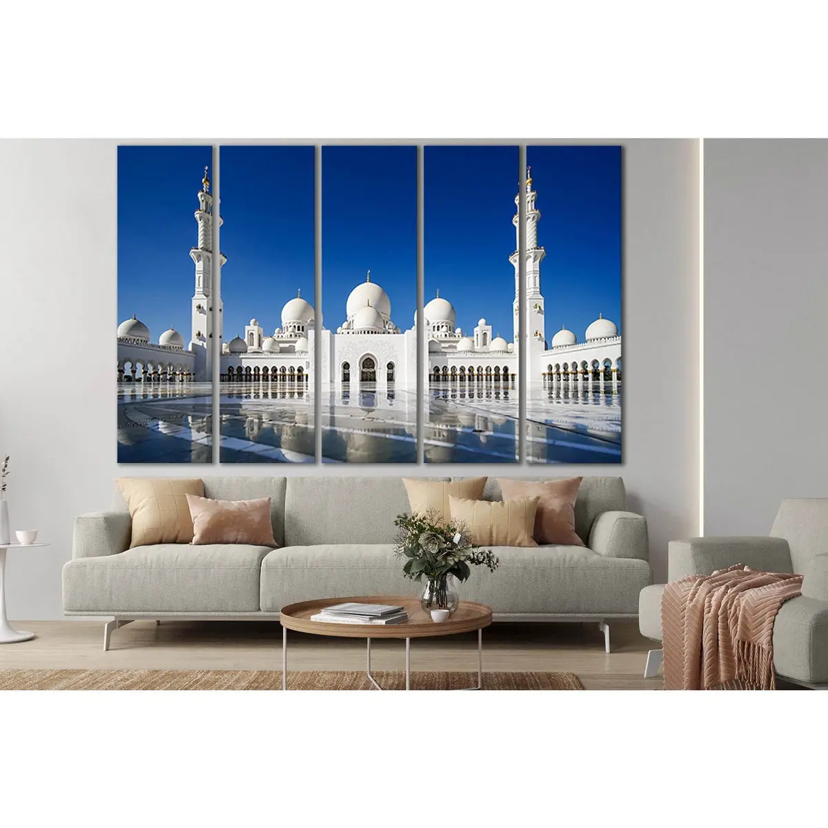 Abu Dhabi Grand Mosque Canvas Wall Art – Pre-Installed Hanging Hardware - Image 3