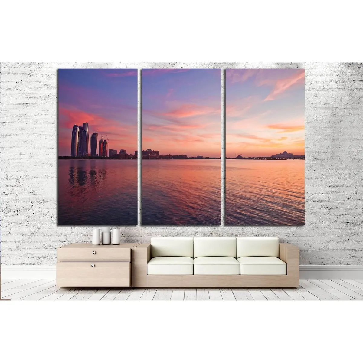 Abu Dhabi Skyline At The Sunset №2964 Ready To Hang Canvas Print 5