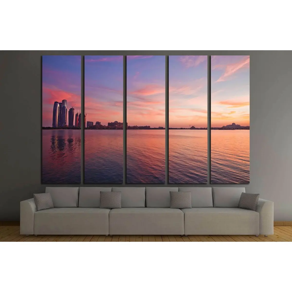 Abu Dhabi Sunset Skyline Canvas Art Print №2964 - Image 3