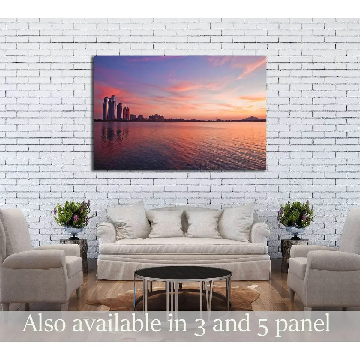 Abu Dhabi Skyline At The Sunset №2964 Ready To Hang Canvas Print 1