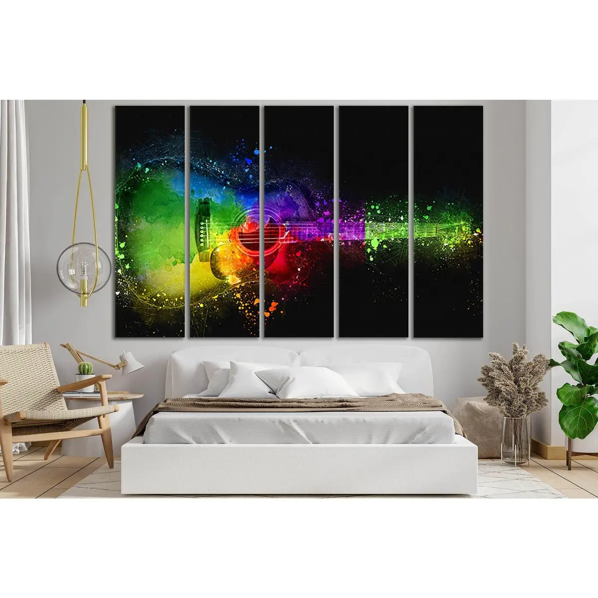 SL525 Pop Art Acoustic Guitar Canvas Wall Decor – Ready-to-Hang Print