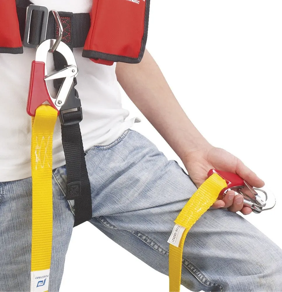 Tether Single Adult 2M Yellow 2 Off Double Action Safety Hooks 1