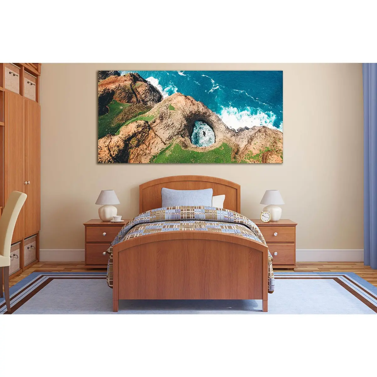 Aerial Landscape Rocky Ocean Shore №Sl204 Ready To Hang Canvas Print 1