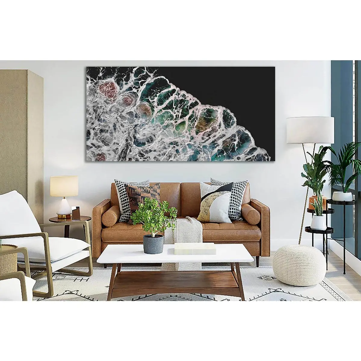 Aerial Ocean Waves №Sl174 Ready To Hang Canvas Print 1