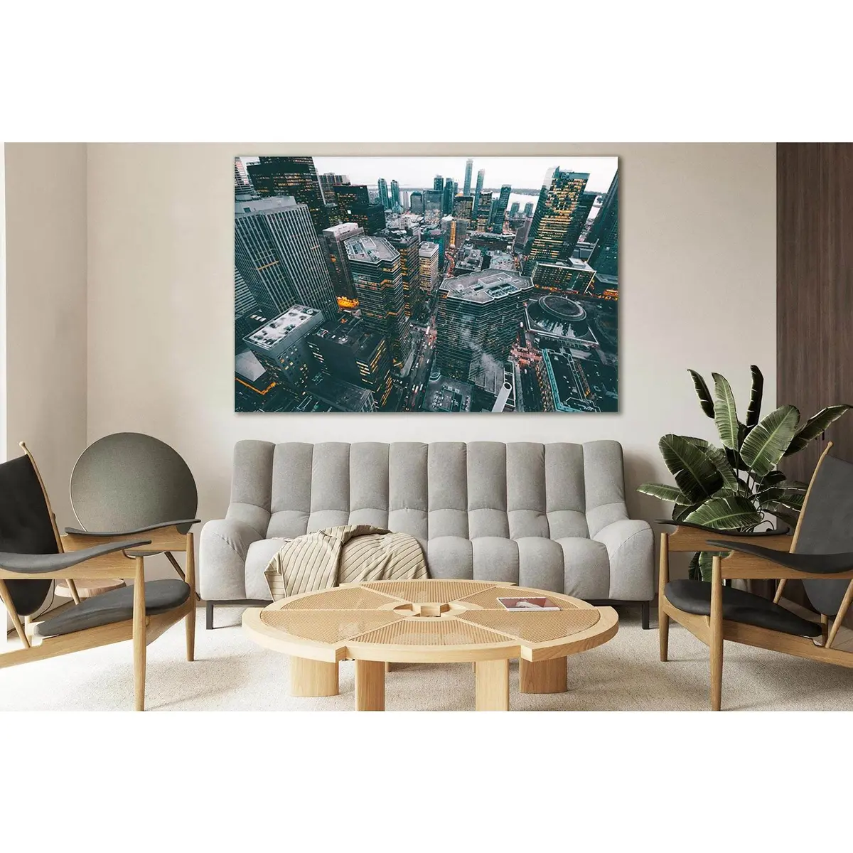 Aerial Photo Of City Commercial Buildings №Sl326 Ready To Hang Canvas Print 1
