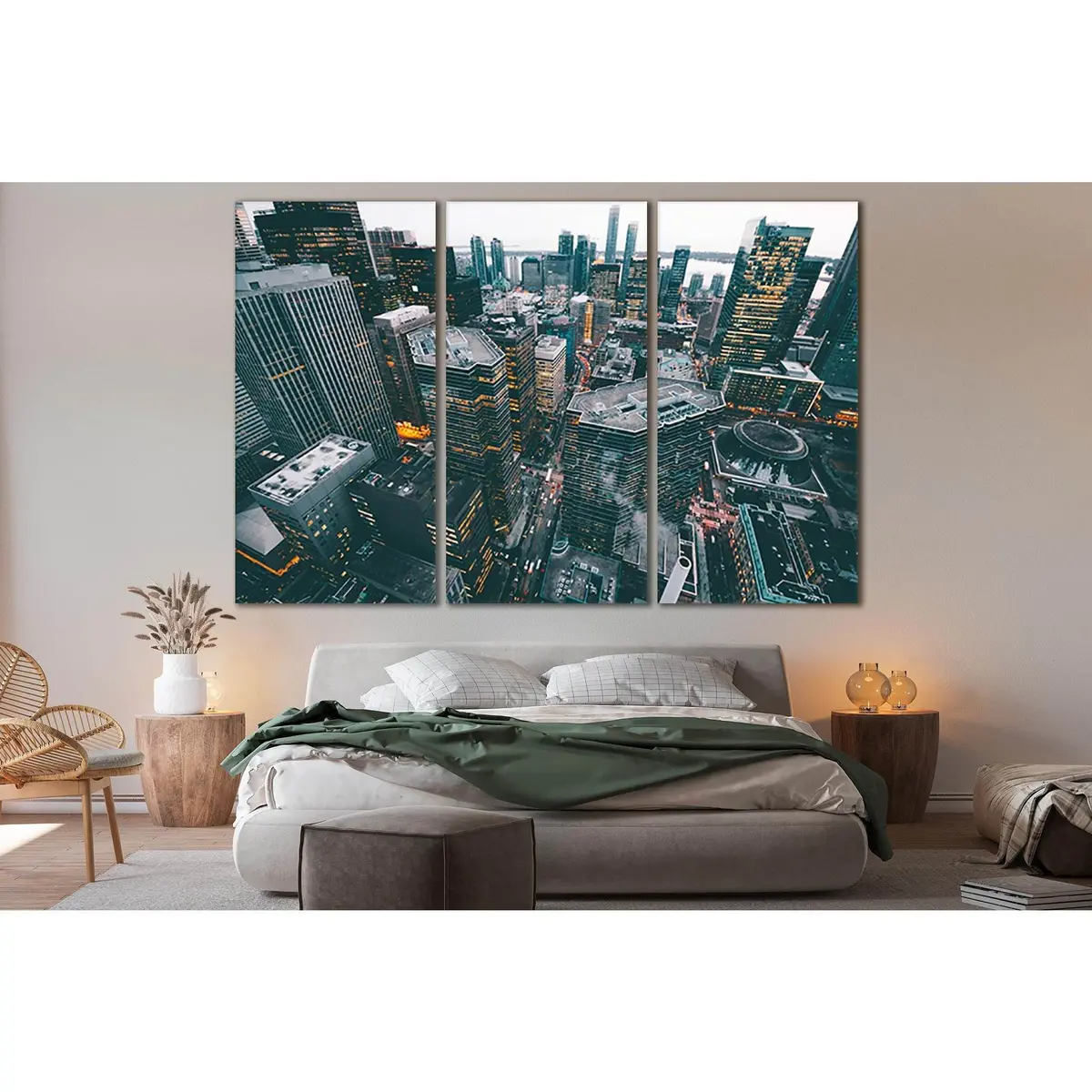 Aerial Photo Of City Commercial Buildings №Sl326 Ready To Hang Canvas Print 5