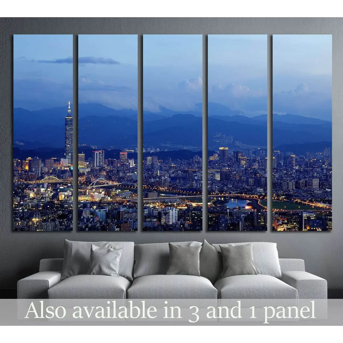 Aerial Taipei №556 Ready To Hang Canvas Print 1