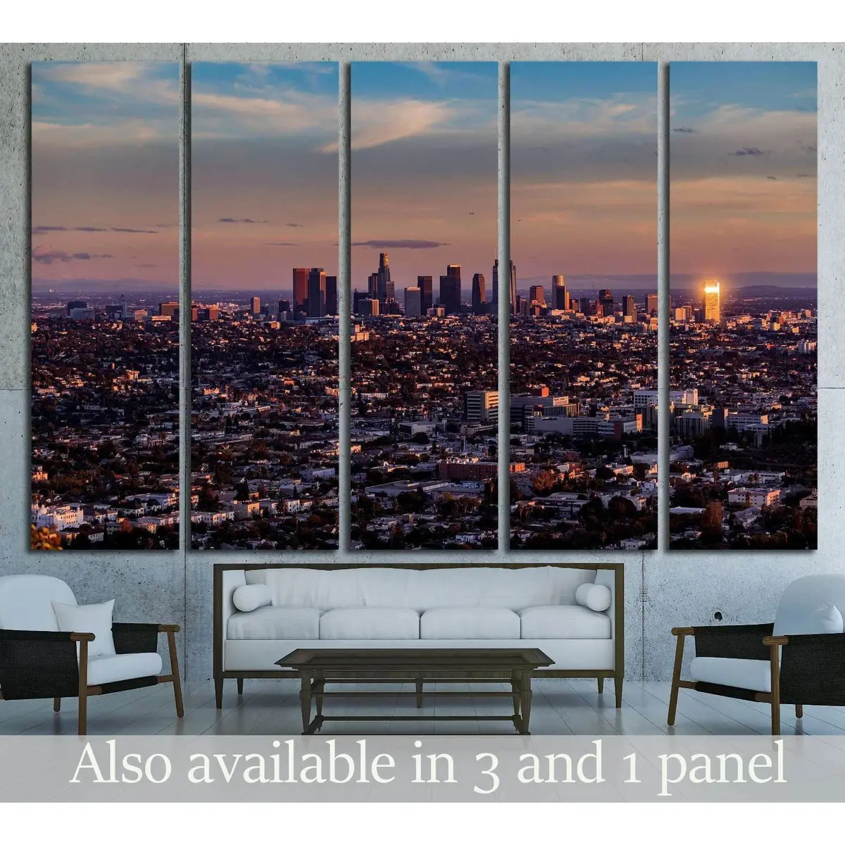 Downtown LA Aerial Canvas Print №1558 – Ready-to-Hang Wall Art