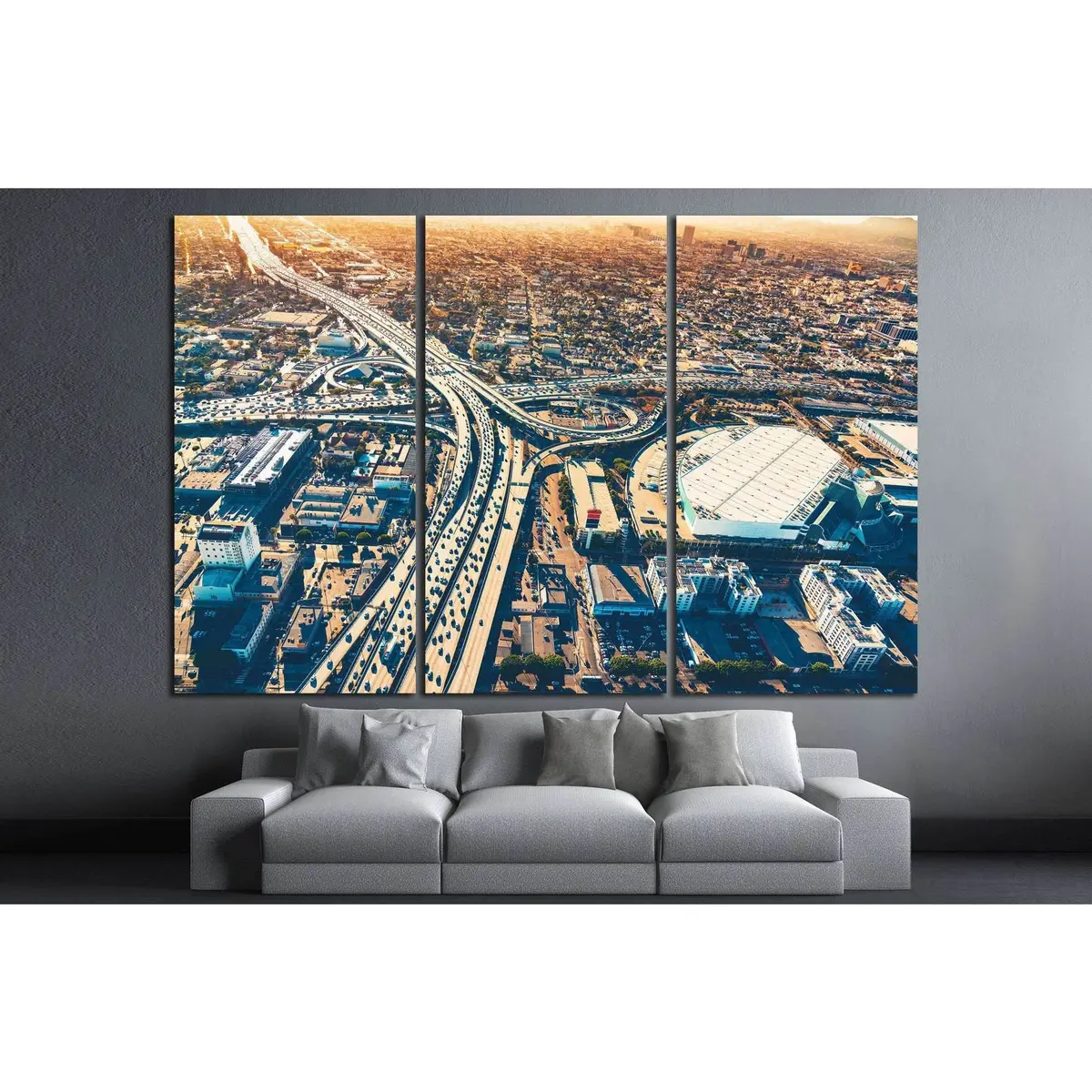 Aerial View, Los Angeles №1001 Ready To Hang Canvas Print 5