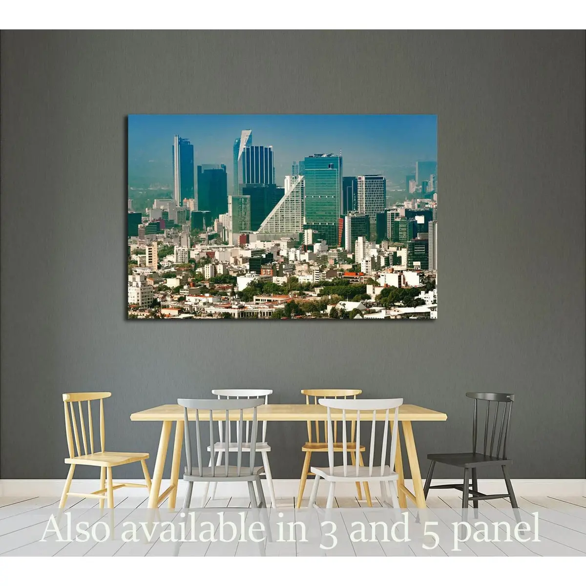 Aerial View Of A Neighborhood Called Colonia Juarez In Mexico City, Mexico №2734 Ready To Hang Canvas Print 1