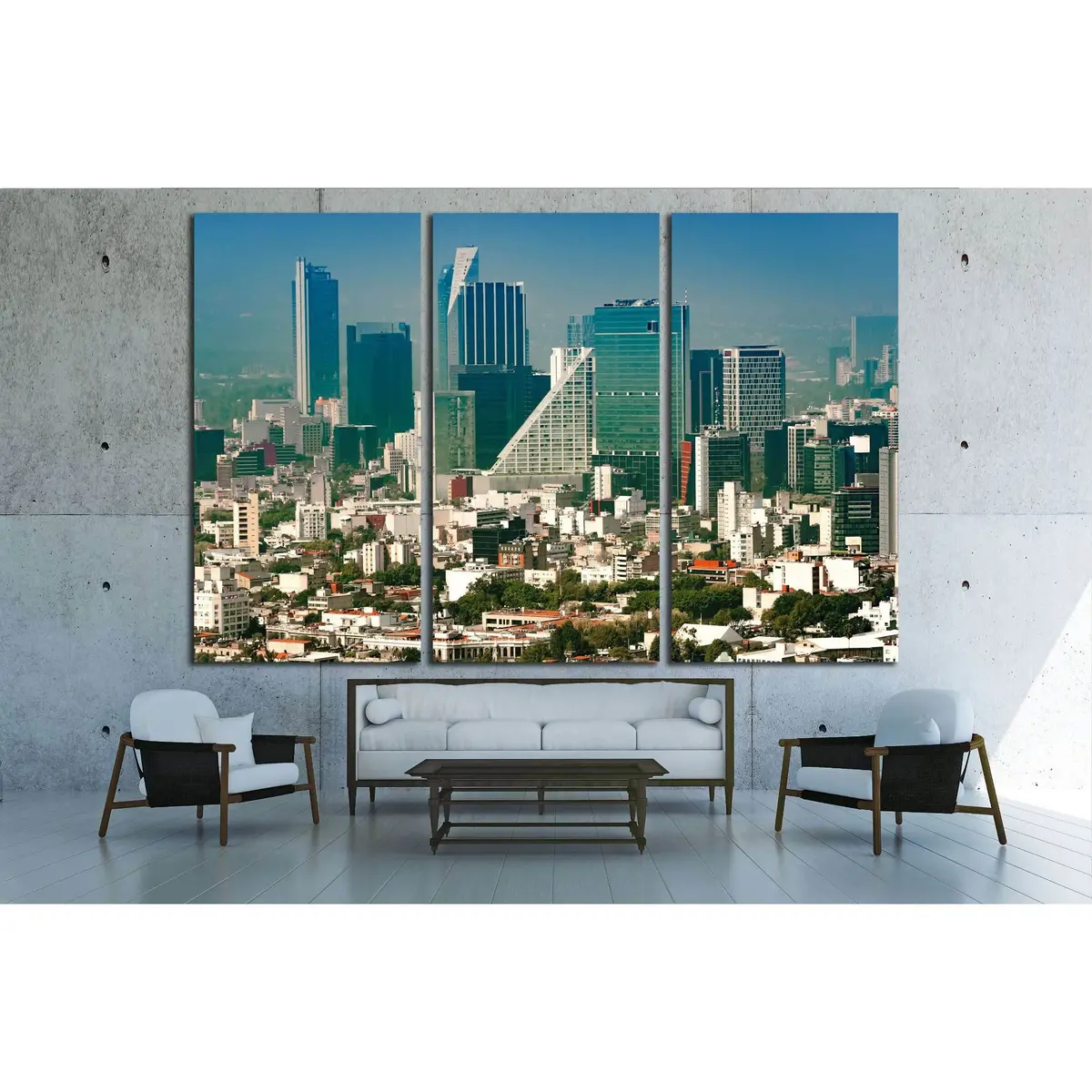 Aerial View Of A Neighborhood Called Colonia Juarez In Mexico City, Mexico №2734 Ready To Hang Canvas Print 5
