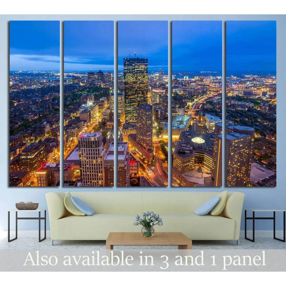 Stunning aerial photograph of Boston, Massachusetts — premium ready-to-hang canvas wall art