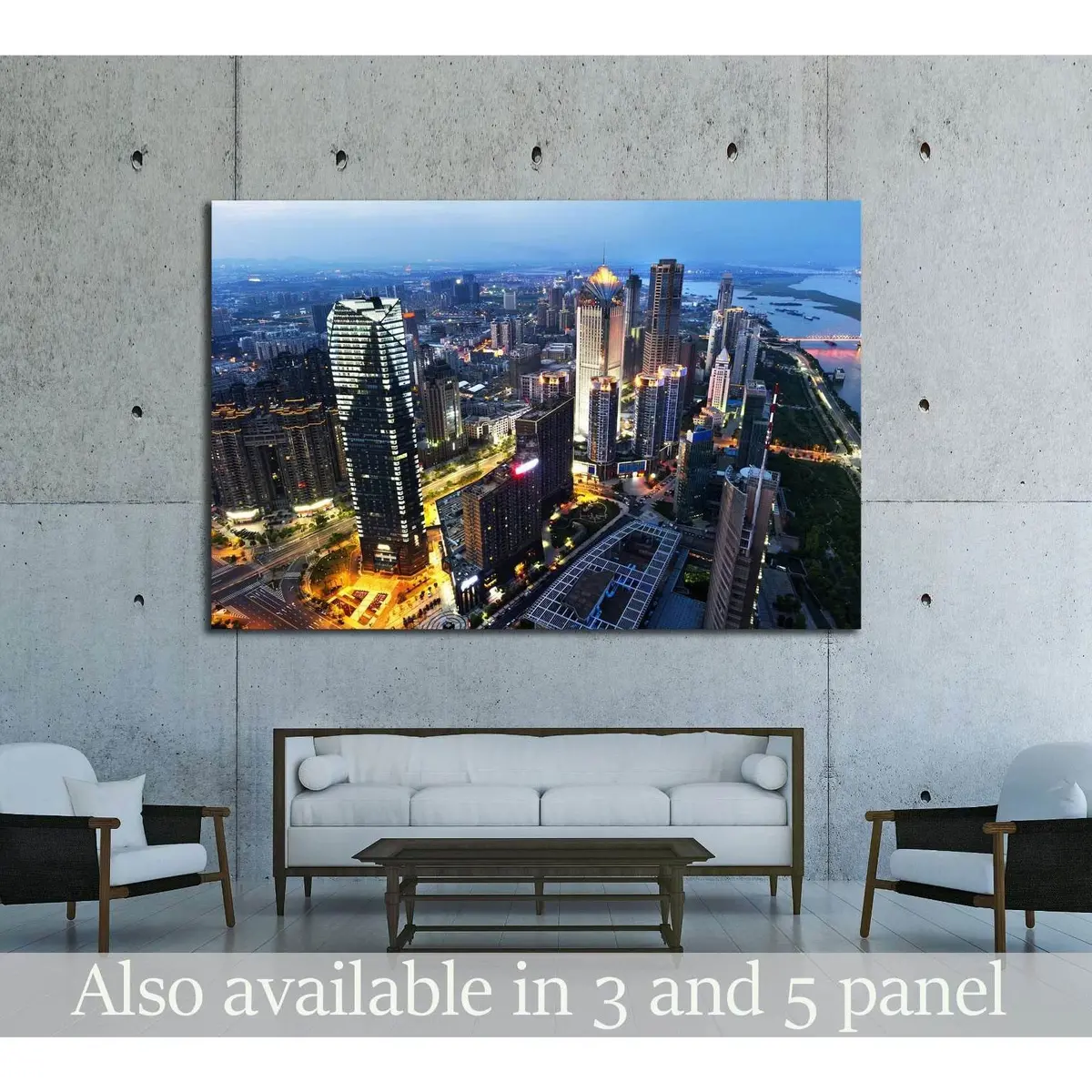 Aerial View Of City №2257 Ready To Hang Canvas Print 1