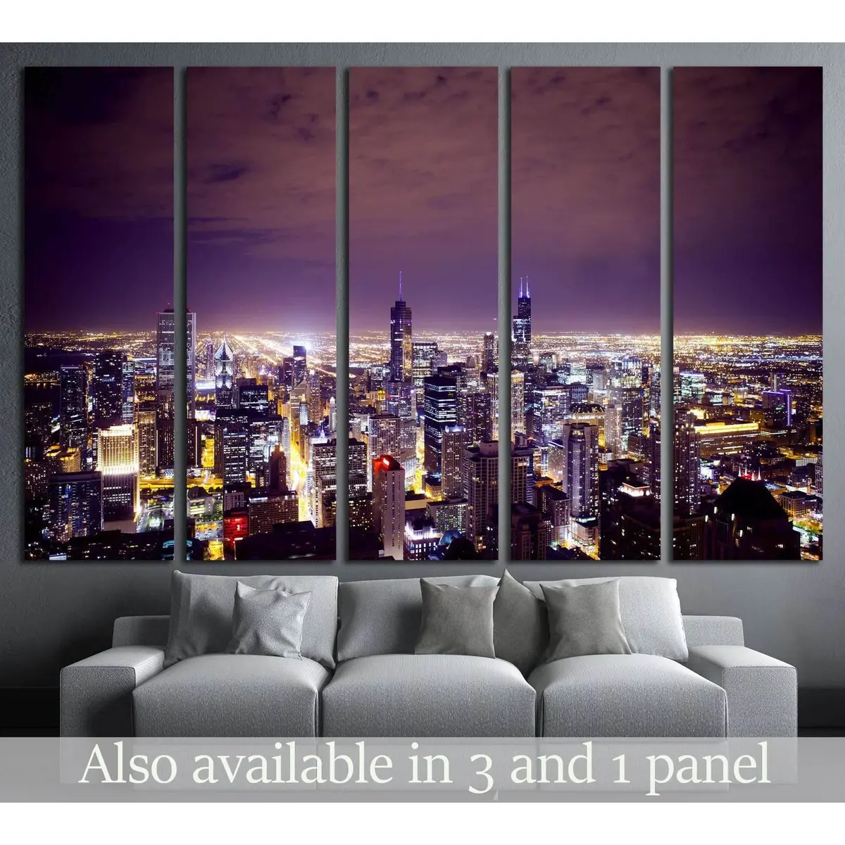 Aerial Downtown Cityscape #2145 – Ready-to-Hang Canvas Wall Art