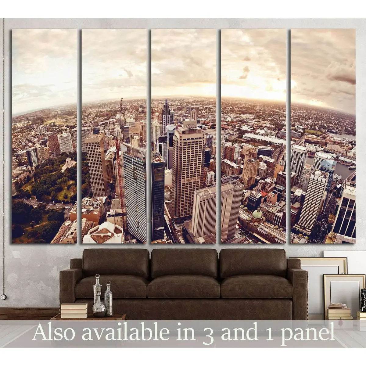 Sydney Downtown Aerial Photography Canvas Art Print #1130