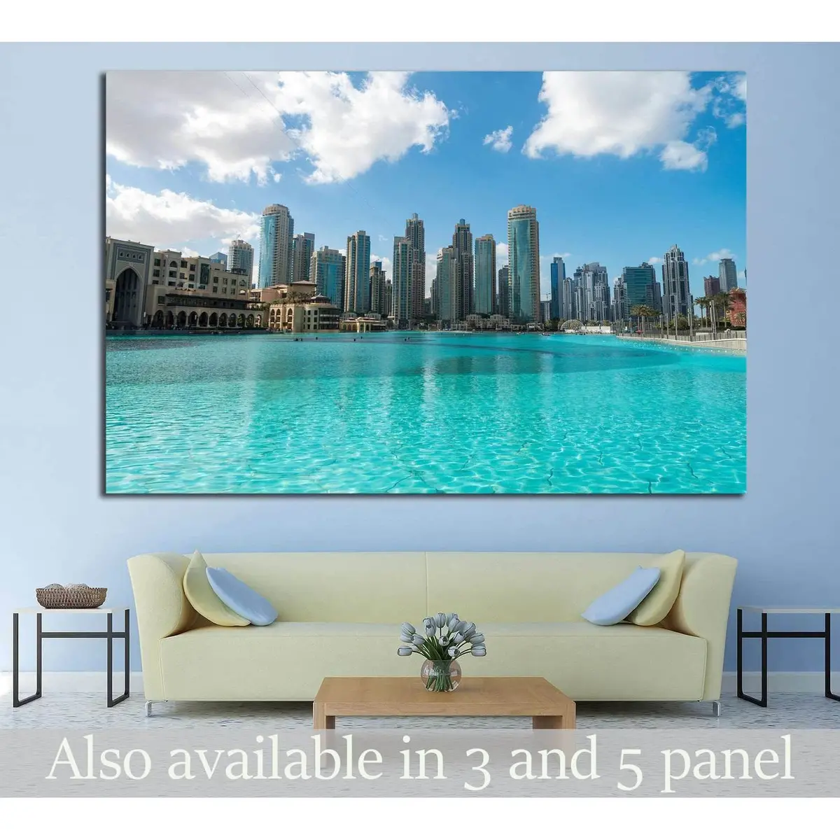 Aerial View Of Dubai Skyline, Uae №1023 Ready To Hang Canvas Print 1