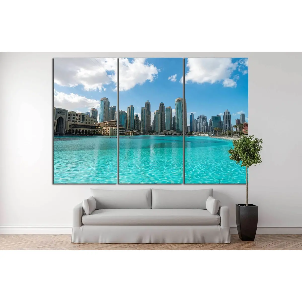 Aerial View Of Dubai Skyline, Uae №1023 Ready To Hang Canvas Print 5
