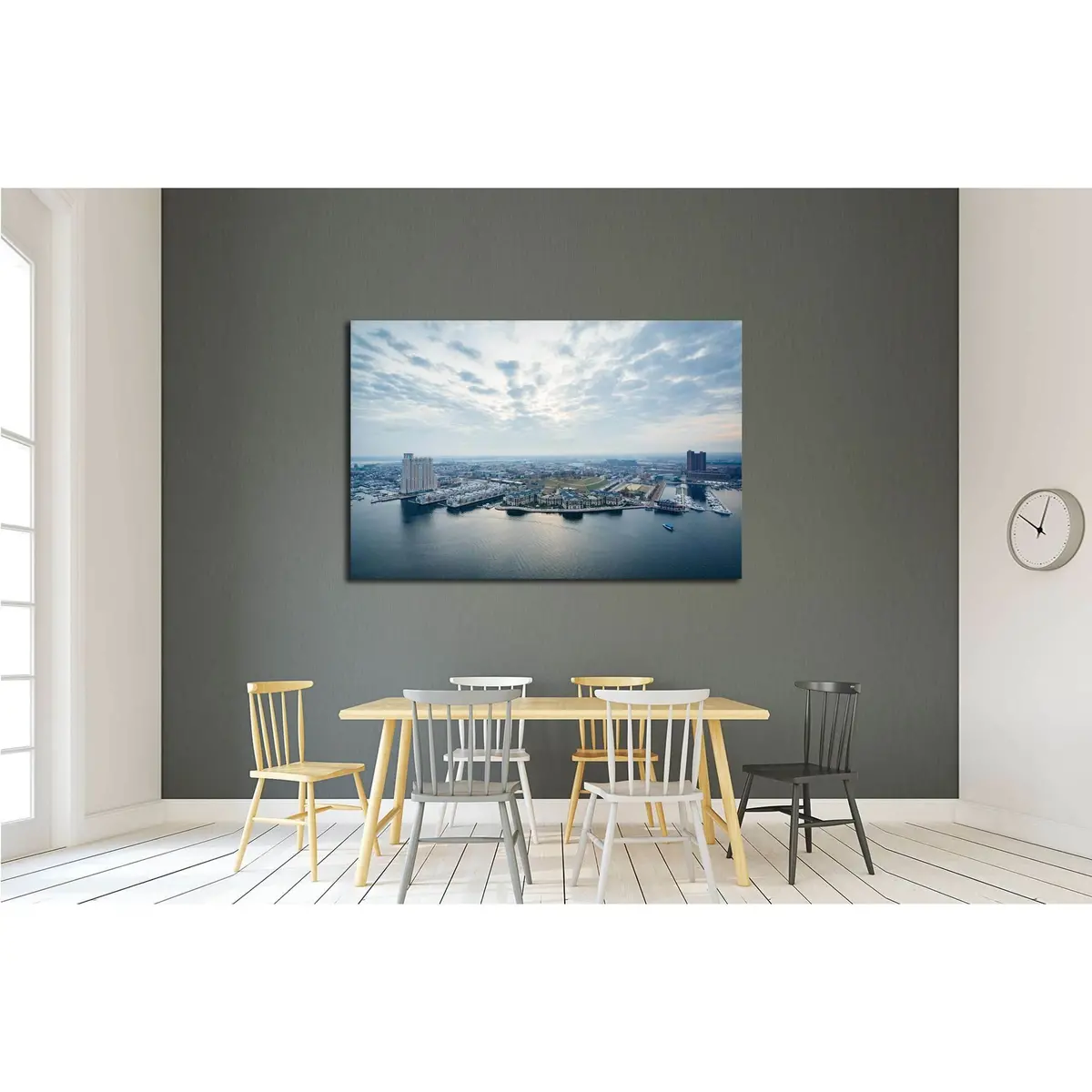 Aerial View Of Federal Hill And The Inner Harbor Of Baltimore, Maryland №2392 Ready To Hang Canvas Print 3