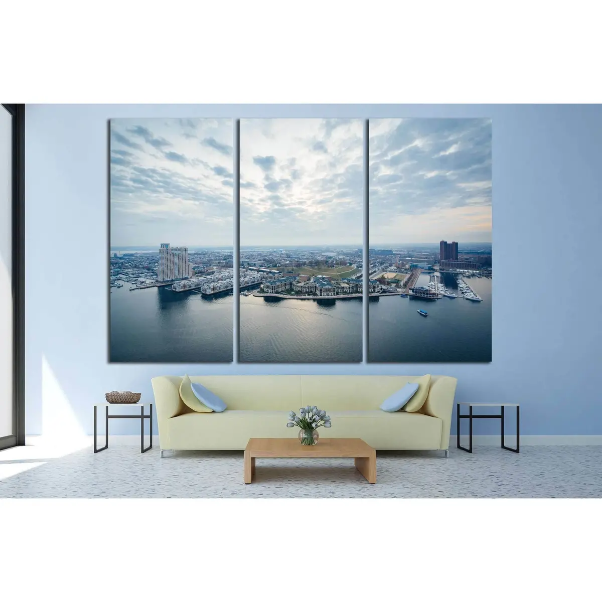 Aerial View Of Federal Hill And The Inner Harbor Of Baltimore, Maryland №2392 Ready To Hang Canvas Print 5