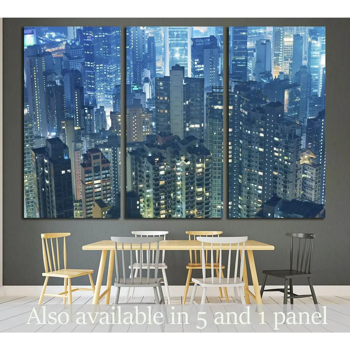 Aerial View Of Hong Kong City №1525 Ready To Hang Canvas Print 5
