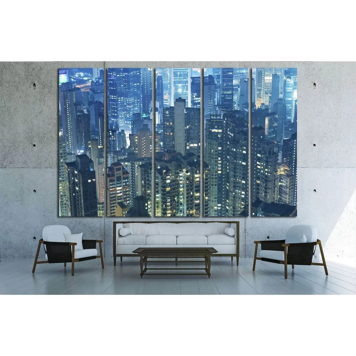 Hong Kong Aerial Cityscape Canvas Art Print №1525 - Image 3