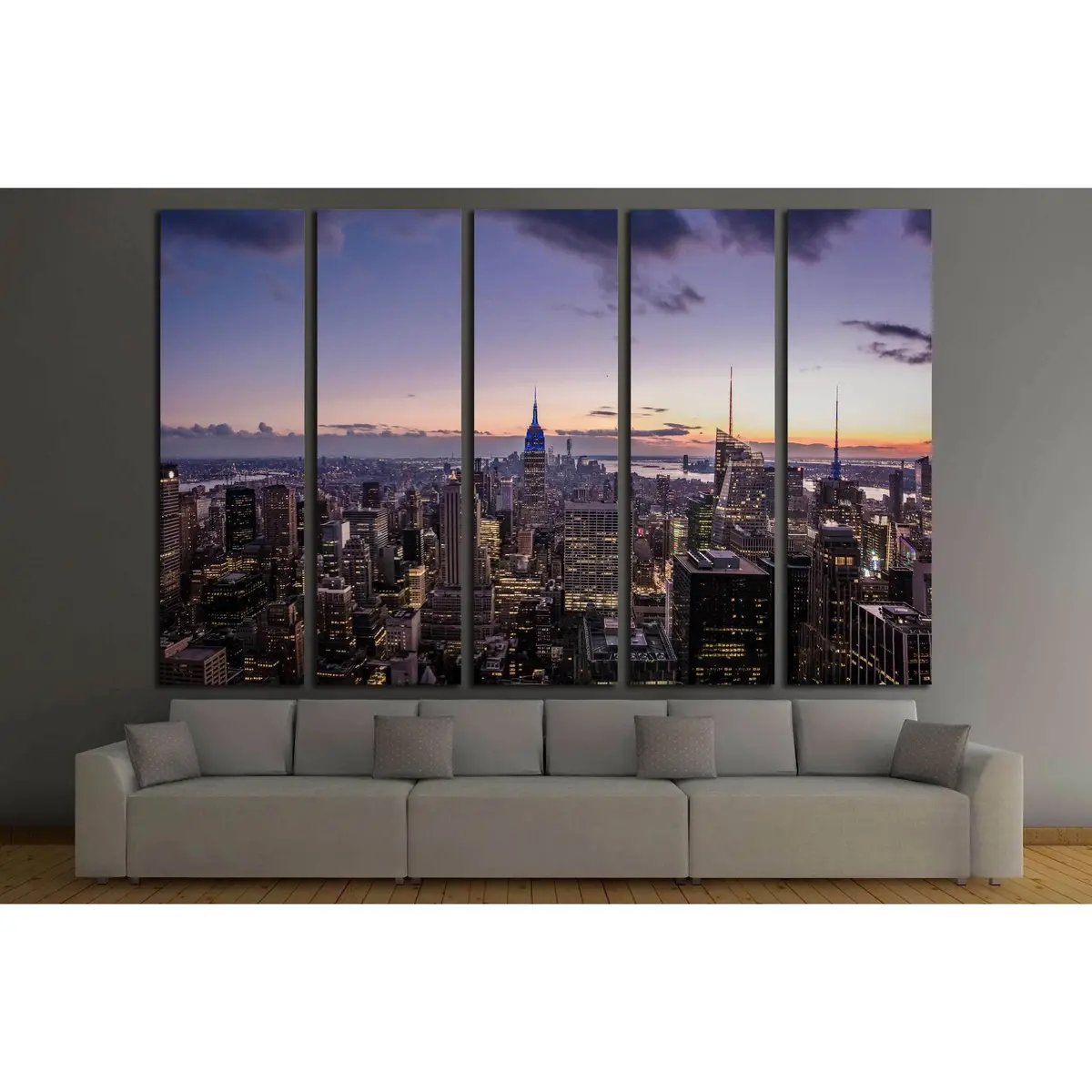Manhattan Skyline Aerial Sunset Canvas Art Print – Ready-to-Hang Wall Decor, New York - Image 3