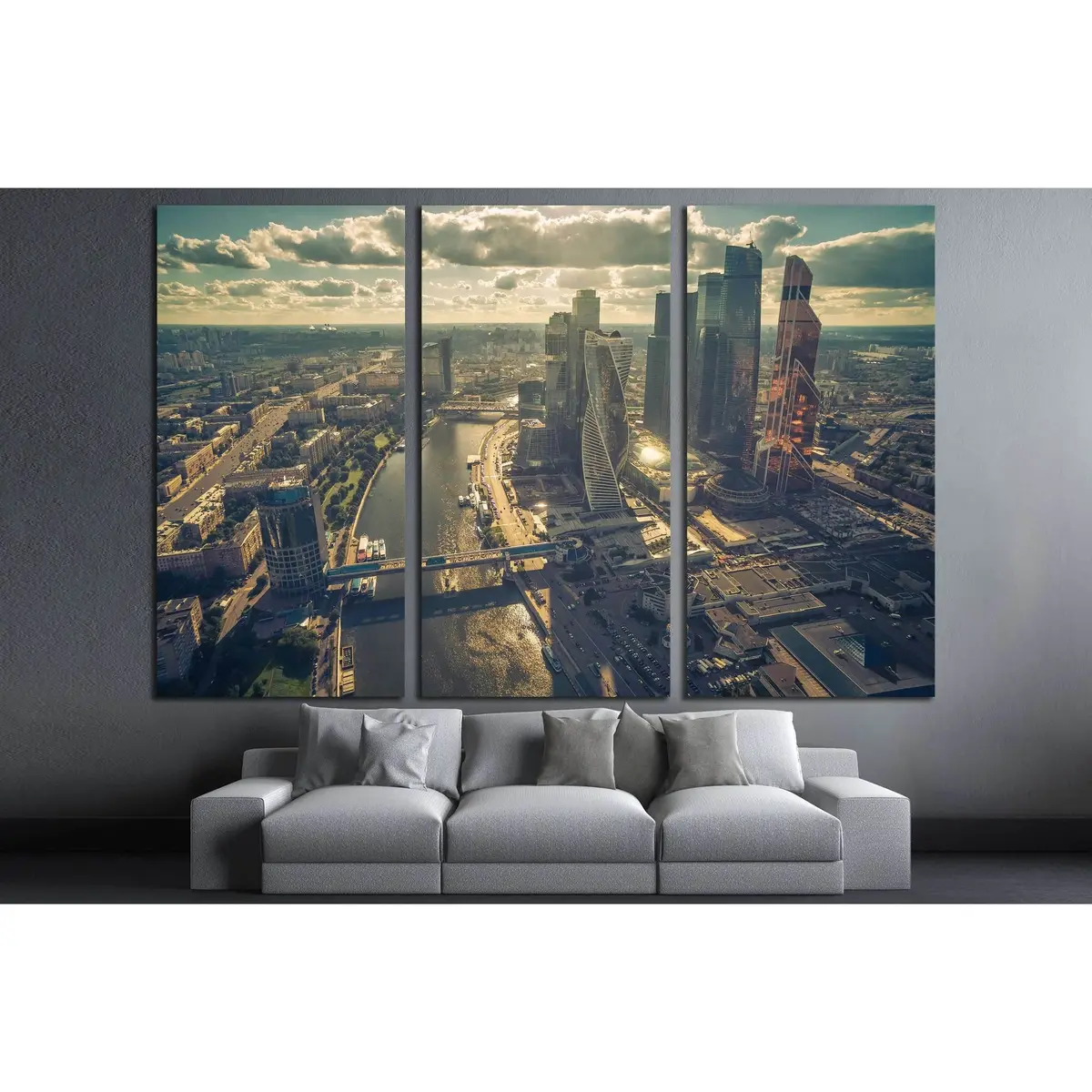 Aerial View Of Moscow. The Vintage Photo №2982 Ready To Hang Canvas Print 5