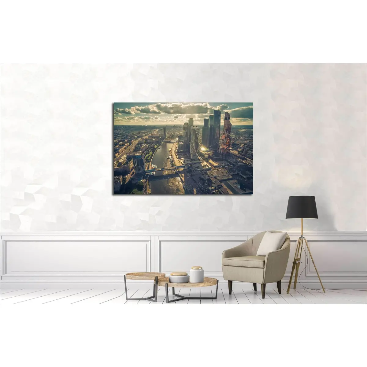 Aerial View Of Moscow. The Vintage Photo №2982 Ready To Hang Canvas Print 3