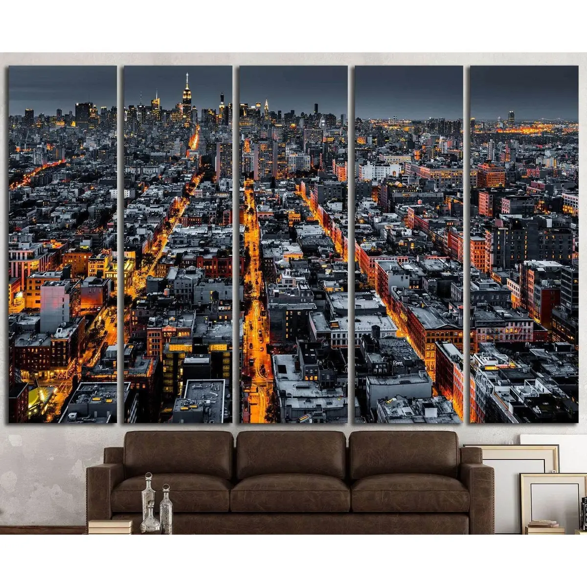 New York City Aerial View #1119 – Ready-to-Hang Canvas Wall Art