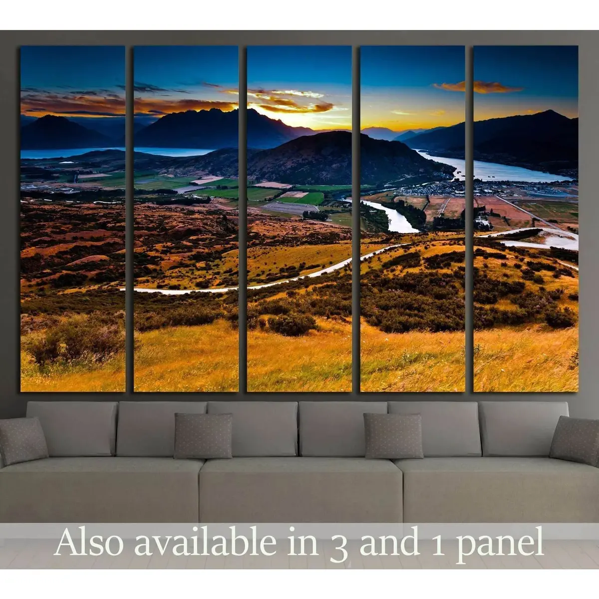 Stunning Aerial Landscape of Queenstown, New Zealand – Premium Ready-to-Hang Canvas Art #2503