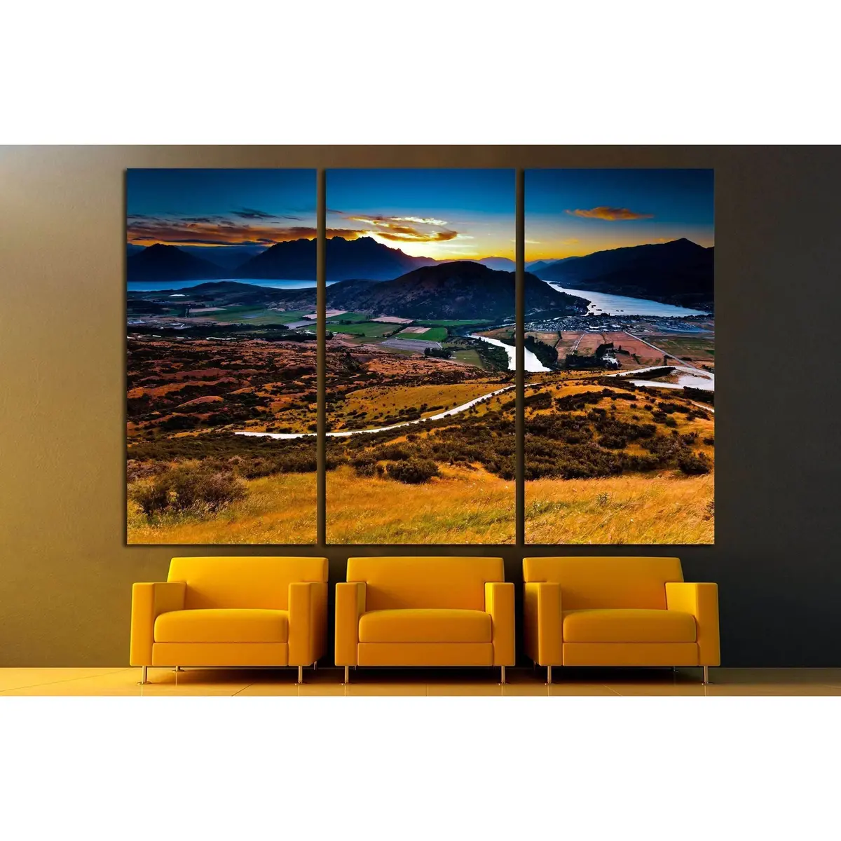 Aerial View Of Queenstown, New Zealand №2503 Ready To Hang Canvas Print 5