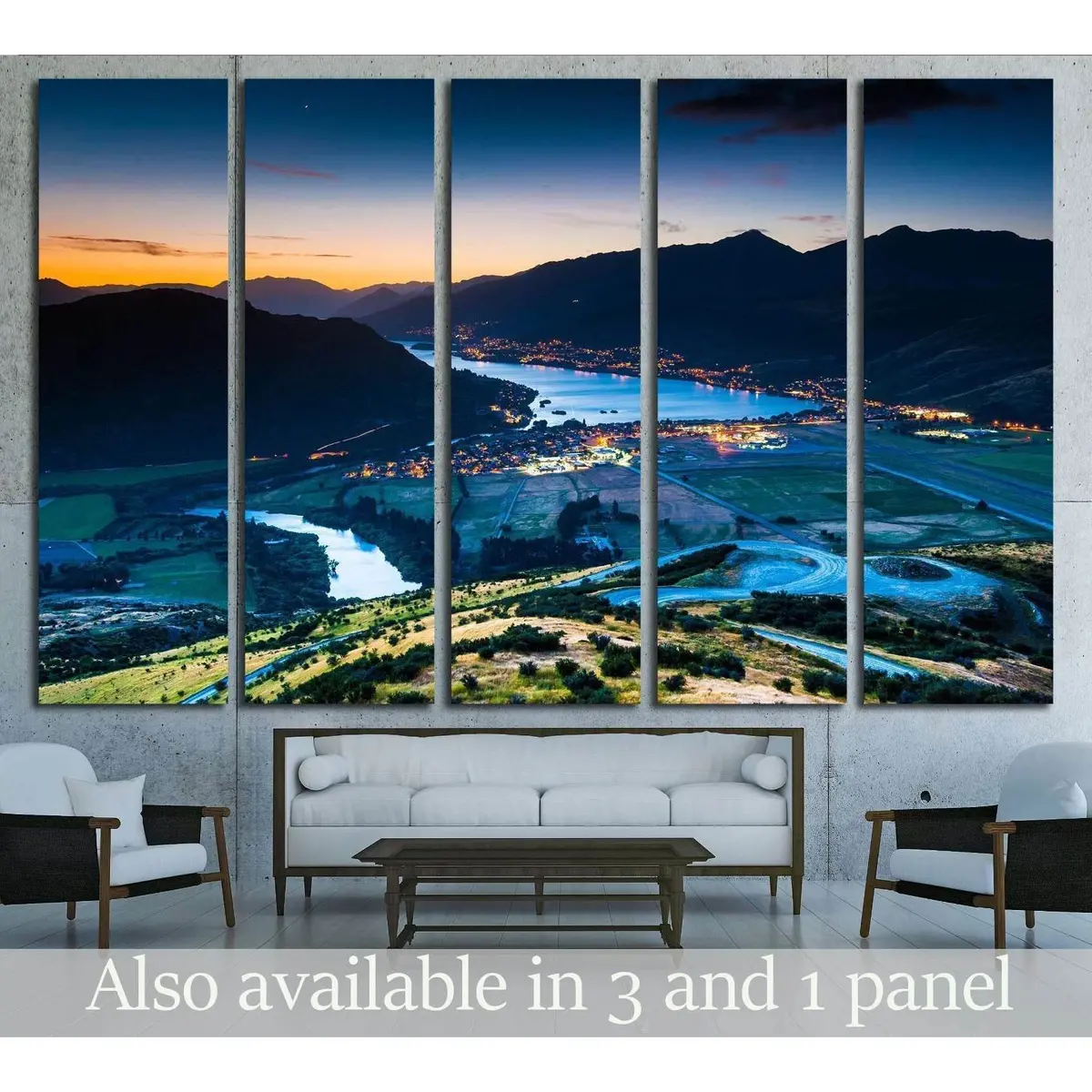 Stunning Aerial Photography of Queenstown, NZ — Premium Ready-to-Hang Canvas Wall Art (Edition #2504)