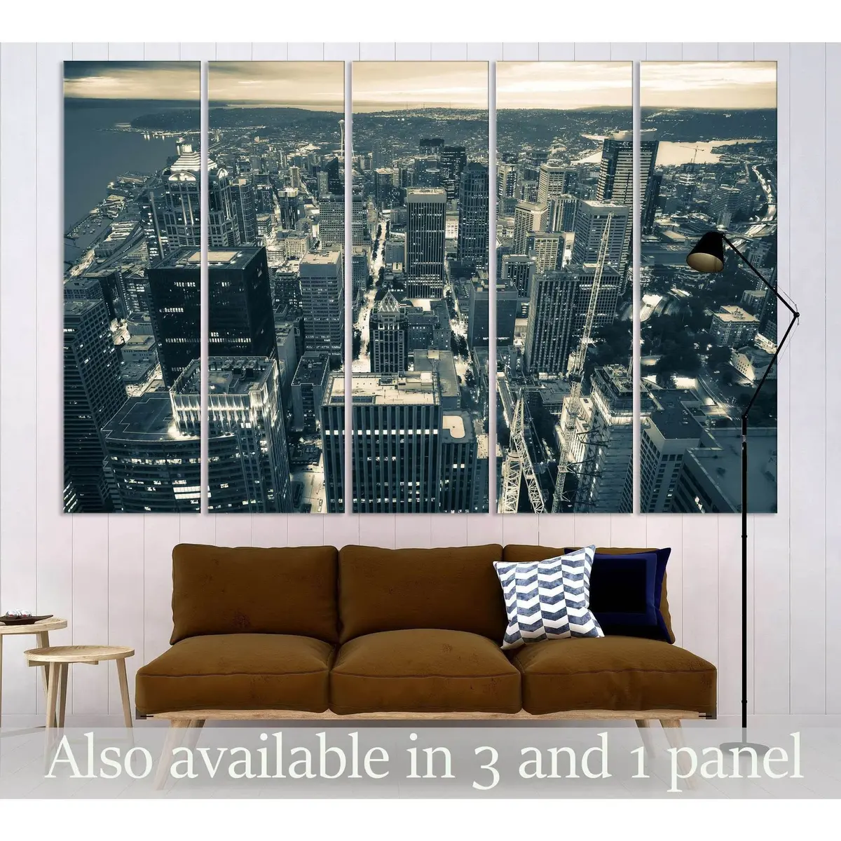 Seattle Aerial Cityscape Canvas Art Print – Ready to Hang
