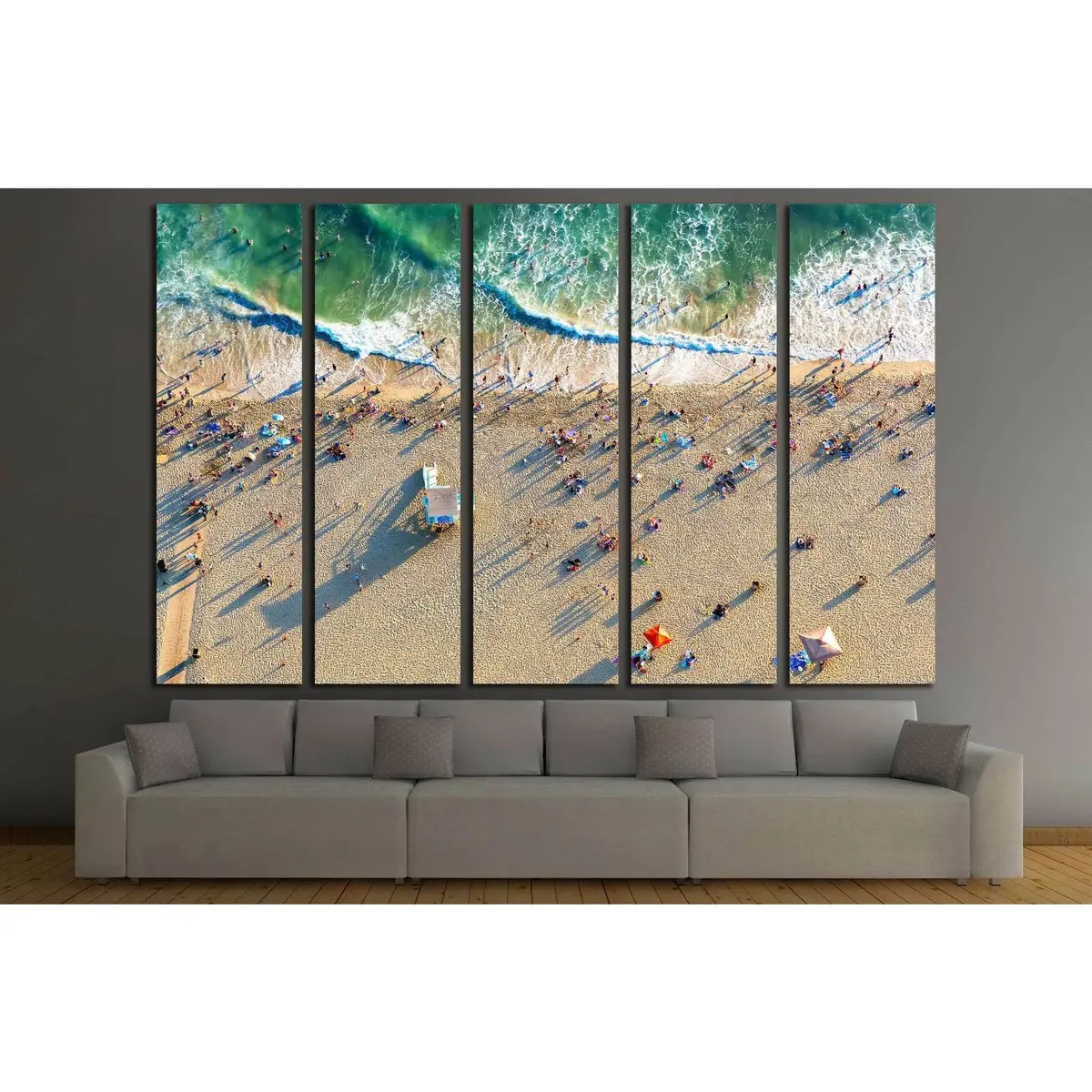 Vintage 2003 aerial photograph of Santa Monica Beach, California — premium ready-to-hang canvas wall art - Image 3