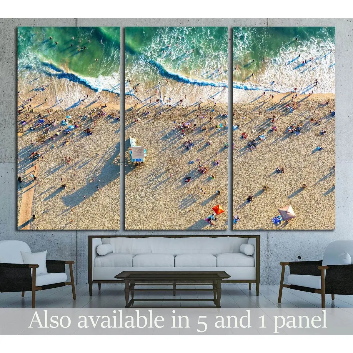 Aerial View Of The Beach In Santa Monica, Ca №2003 Ready To Hang Canvas Print 5