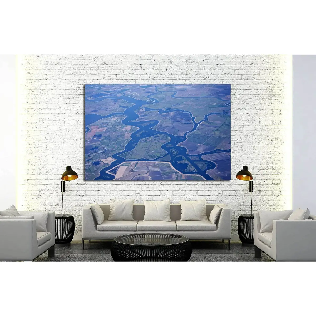 Aerial View Of The Sacramento, San Joaquin River Delta, California, Usa №1820 Ready To Hang Canvas Print 3