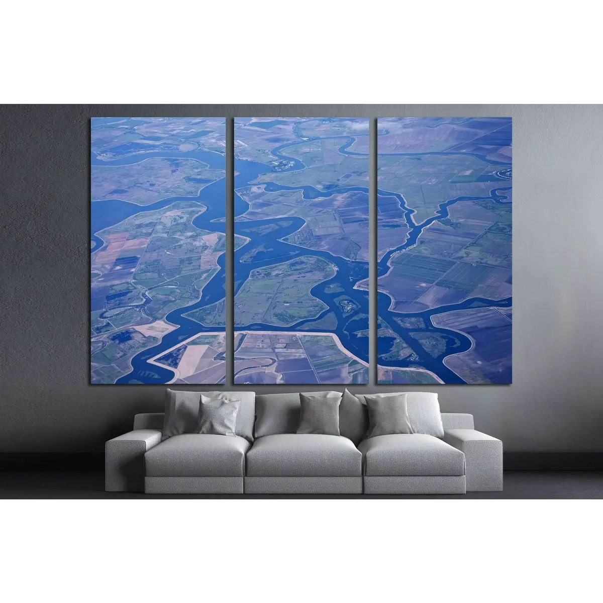 Aerial View Of The Sacramento, San Joaquin River Delta, California, Usa №1820 Ready To Hang Canvas Print 5