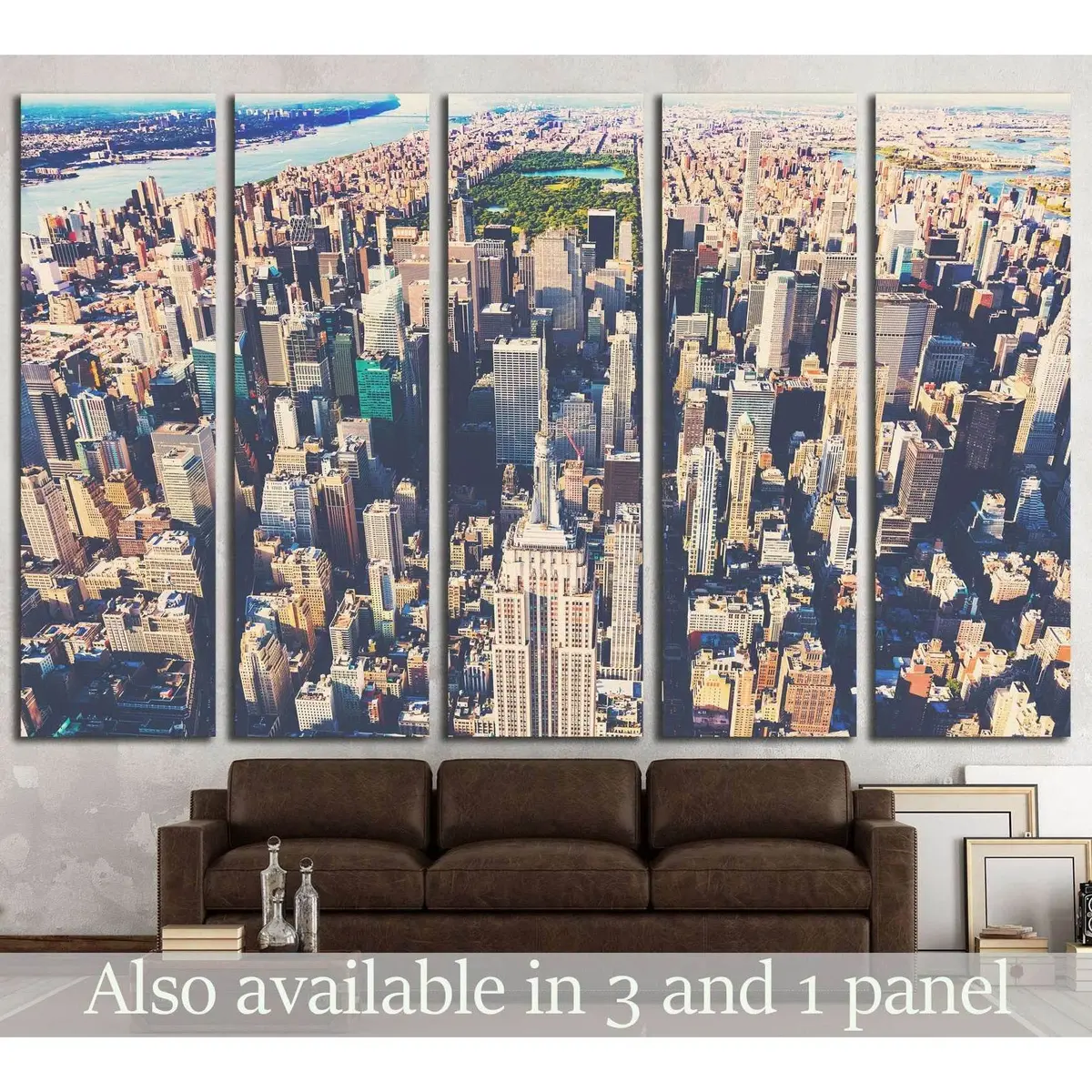 Midtown Manhattan Aerial Canvas Art – Ready-to-Hang NYC Skyline Wall Decor