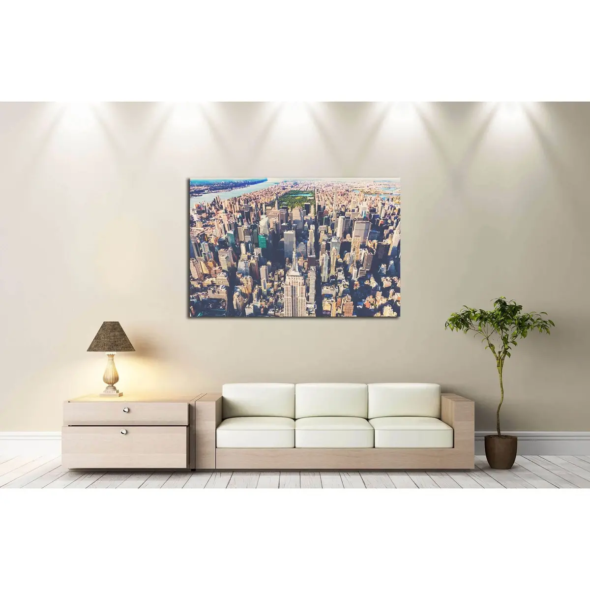 Aerial View Of The Skyscrapers Of Midtown Manhattan New York City №2324 Ready To Hang Canvas Print 3