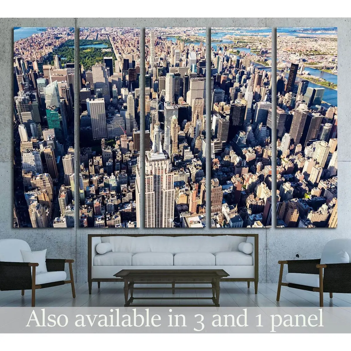 Midtown Manhattan Aerial Canvas Art – Ready-to-Hang NYC Skyline Wall Decor