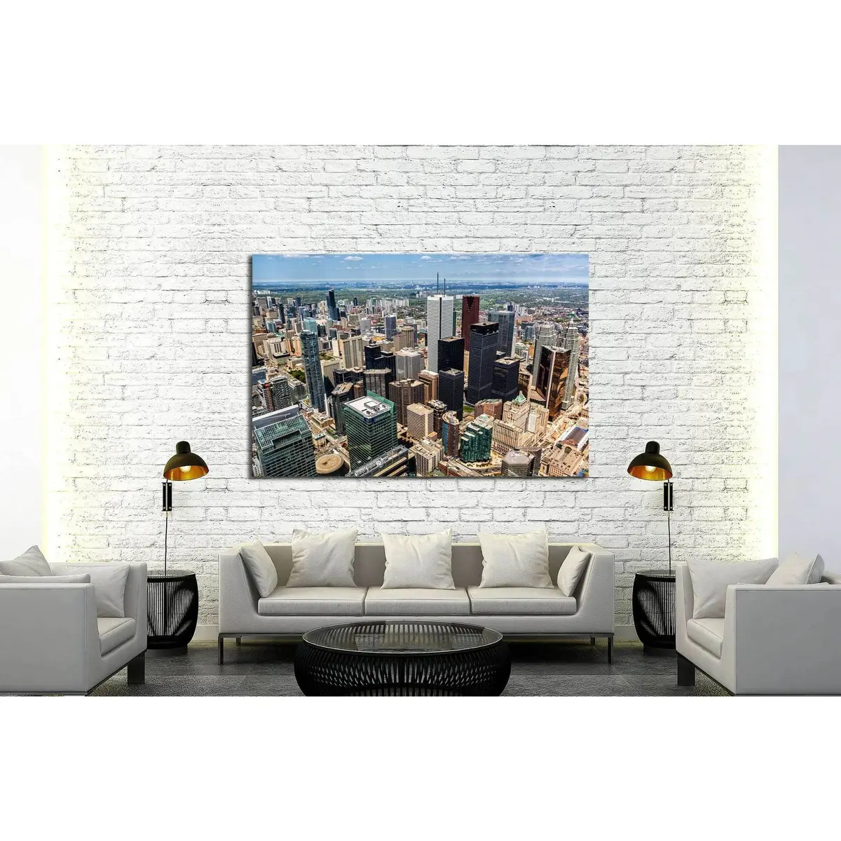 Aerial View Of The Toronto Skyline №2045 Ready To Hang Canvas Print 3