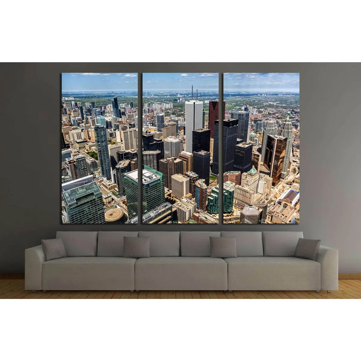 Aerial View Of The Toronto Skyline №2045 Ready To Hang Canvas Print 5