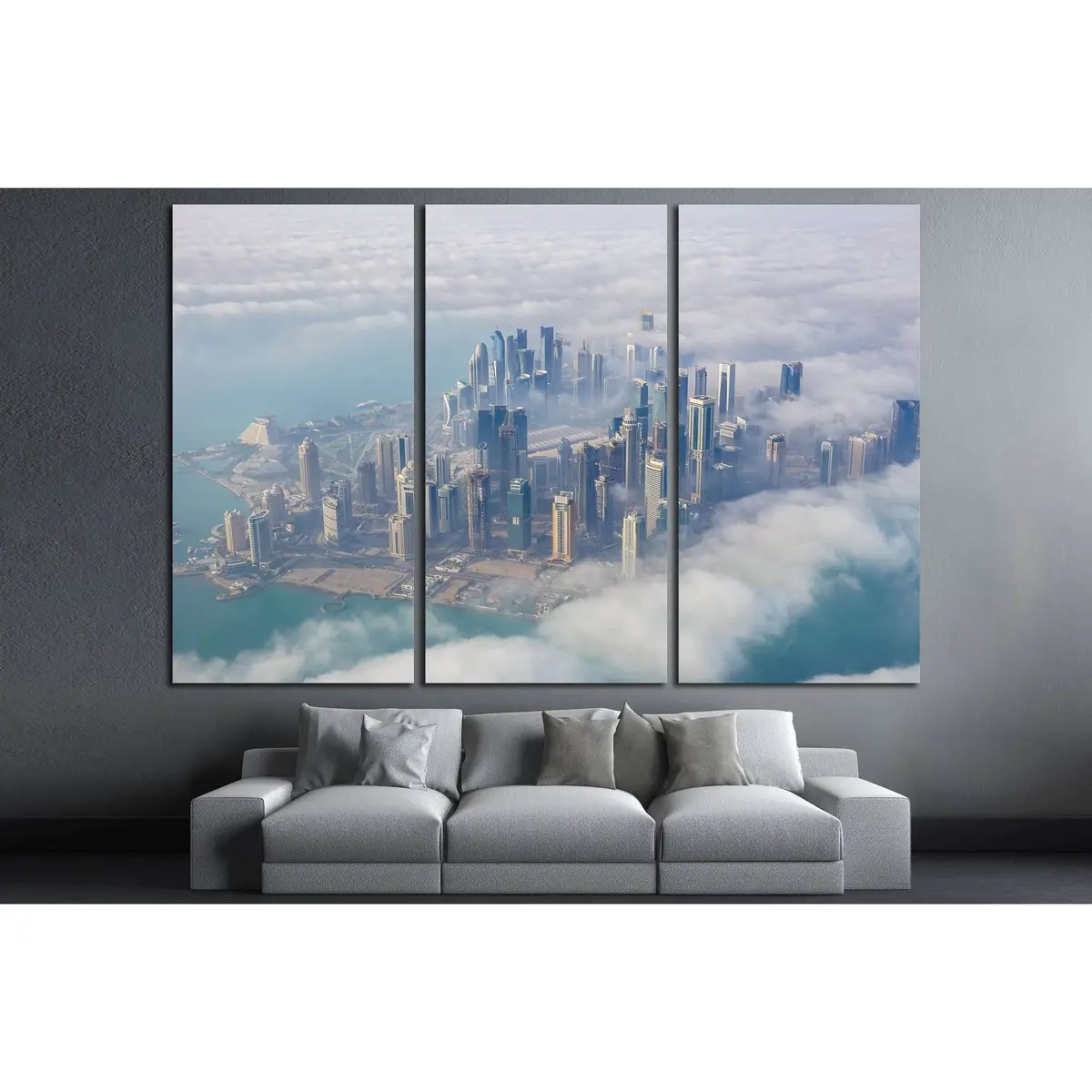 Aerial View On Doha - Capital City Of Qatar №2730 Ready To Hang Canvas Print 5