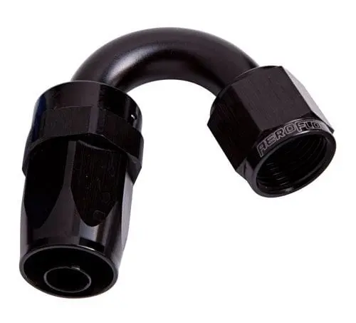 100-Series 150° Tapered Swivel Hose End, -4An Black Anodized 1